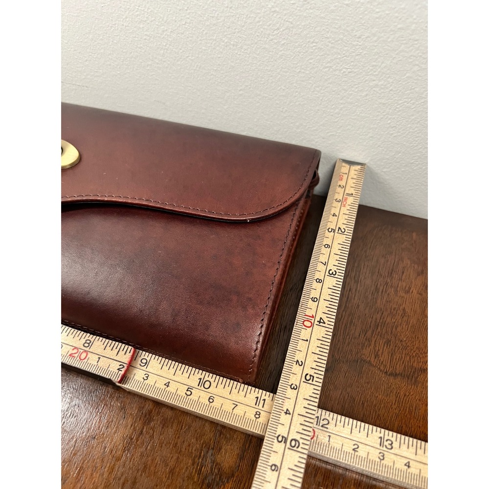 Wilson's Leather Clutch Removable Strap 90's Retro Vintage Burgundy Brown Bag - Picture 9 of 10